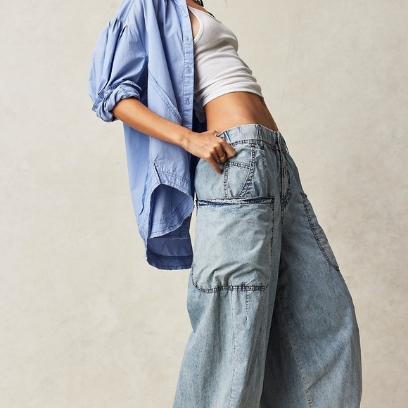 We The Free Shibuya Pull-On Wide-Leg Jeans size S - Picture 1 of 9